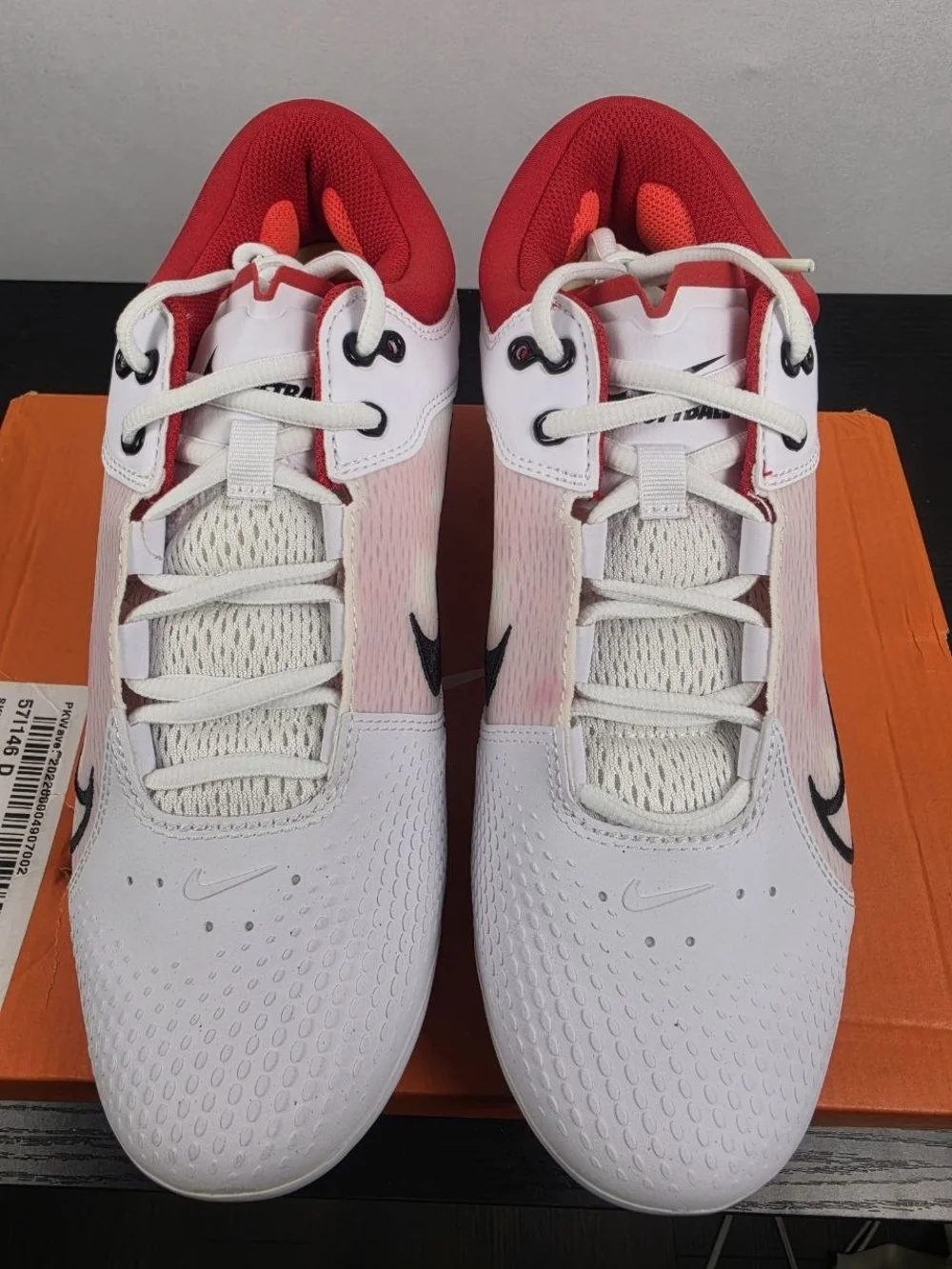 Nike Hyperdiamond 4 Elite Softball Cleats White Red CZ5917-105 Women's Size 10